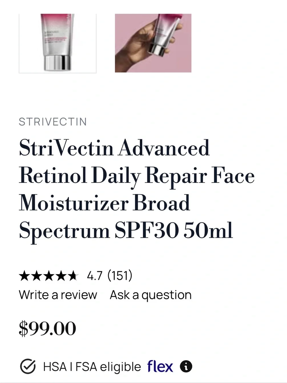 StriVectin Advanced Retinol Multi-Correct Eye Cream - Pink and Silver Packaging